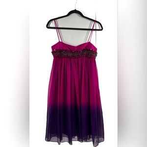 Marc Bouwer Silk/Satin Ombre Chiffon Empire Waist Knee Length Party Dress Size 2